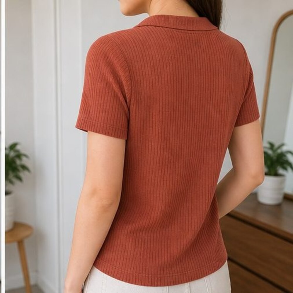 Sand V Neck Top - Picture 3 of 6